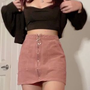 Forever21 bodycon corduroy zip-up mini skirt